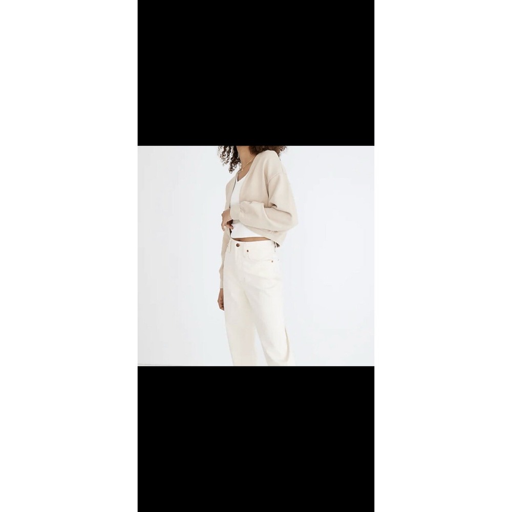 MADEWELL (Re)sourced Cotton Cropped Bolero Sweatshirt Size large beige